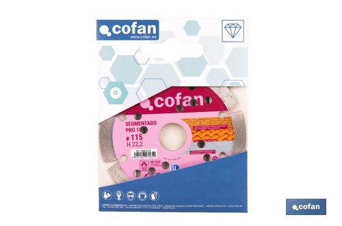 Cofan 10041115 Disco de corte, 115 mm