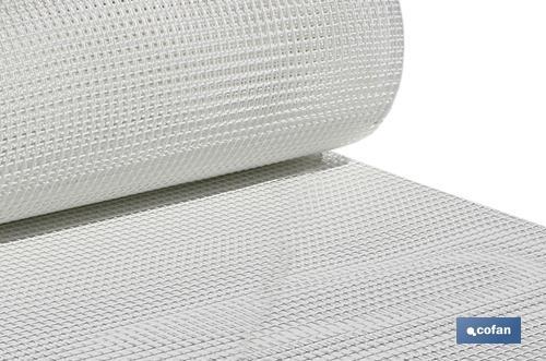 Malla de PVC, Hueco cuadrado de 5 mm, Color blanco, Medida 1 x 25 m