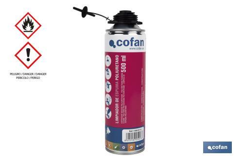 Limpiador de Espuma de Poliuretano, Aerosol 500 ml, Libre de CFC, Referencias