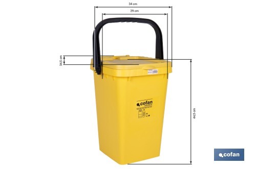 Contenedor de reciclaje amarillo Cubo para residuos de plásticos