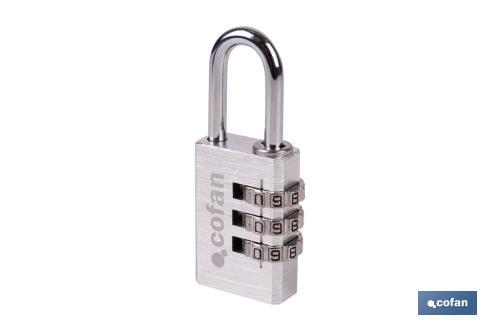 Candado de combinación con 3 dígitos | Seguridad para uso diario | Cofan