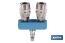 Enchufe rápido con 2 salidas | Distribuidor conector neumático con 2 salidas para instalaciones neumáticas - Cofan