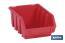 Stackable red storage bin "Súper 5" | With angled holder | Polypropylene - Cofan