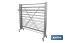 Expositor de hules y manteles horizontal | Material: metal y aluminio | Ruedas incluidas | Capacidad para 22 rollos | Medidas: 1,67 m de ancho x 1,55 m alto x 40 cm de profundidad - Cofan