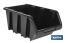 Stackable black storage bin | Easy access to products | Available in different sizes and capacities - Cofan