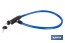 Candado antirrobo para bicicletas | Cable de acero de Ø5 mm | Longitud: 50 cm | Incluye 2 llaves | Revestimiento de PVC azul - Cofan