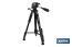 Trípode telescópico universal | 3 patas extensibles | Altura ajustable desde 49 cm hasta 149 cm | Material: ABS + aluminio | Bolsa de transporte incluida - Cofan