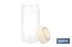 Bote de cocina de vidrio borosilicato | Tapa beige | Cierre a presión | Capacidad: 1,3 litros | Almacenaje de alimentos | Medidas: Ø10 x 23 cm - Cofan