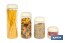 Bote de cocina de vidrio borosilicato | Tapa beige | Cierre a presión | Capacidad: 1,3 litros | Almacenaje de alimentos | Medidas: Ø10 x 23 cm - Cofan