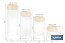 Bote de cocina de vidrio borosilicato | Tapa beige | Cierre a presión | Capacidad: 1,3 litros | Almacenaje de alimentos | Medidas: Ø10 x 23 cm - Cofan