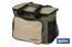 Nevera portátil porta alimentos | Bolsa isotérmica con correa ajustable | Color: verde y beige | Medidas: 35 x 25 x 27,5 cm - Cofan