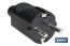 ZWEIPOLIGER STECKER SCHWARZ AUS GUMMI (16A-250V) - Cofan