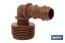 Conector en forma de Codo con Rosca Macho 1/2'' o 3/4" | Accesorio de riego imprescindible para cualquier instalación de riego por goteo | Con estrías y rosca macho | Ideal para jardinería y agricultura - Cofan