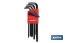 Set of ball end hex keys with inch size | 13 units | Chrome-vanadium steel - Cofan